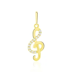 Pendentif Caprais Or Jaune Oxydes De Zirconium