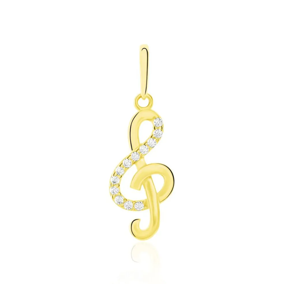 Pendentif Caprais Or Jaune Oxydes De Zirconium