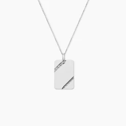 Pendentif Ceren Argent Blanc