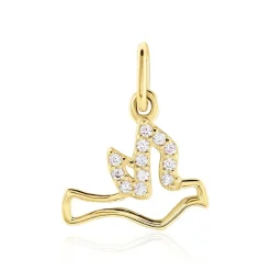 Pendentif Columnia Or Jaune Oxyde De Zirconium