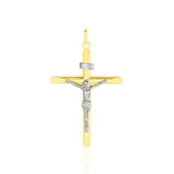 Pendentif Damian Croix Or Bicolore