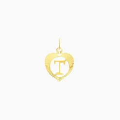Pendentif Eudocie Coeur Lettre Or Jaune