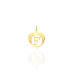 Pendentif Eudocie Coeur Lettre Or Jaune