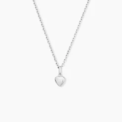 Pendentif Eudocie Coeur Lisse Or Blanc