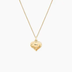 Pendentif Eudocie Coeur Mat Et Brillant Or Jaune