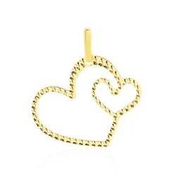 Pendentif Eudocie Coeurs Diamantes Or Jaune