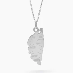 Pendentif Gaietana Corse Or Blanc