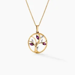Pendentif Godolieba Or Jaune Rhodolite