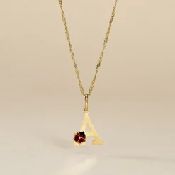 Pendentif Helidie Coccinelle Lettre Or Jaune