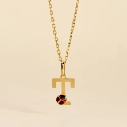 Pendentif Helidie Coccinelle Lettre Or Jaune