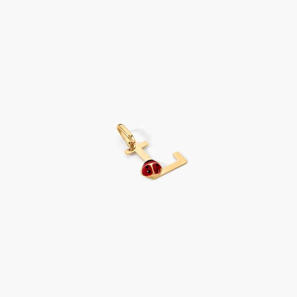 Pendentif Helidie Coccinelle Lettre Or Jaune
