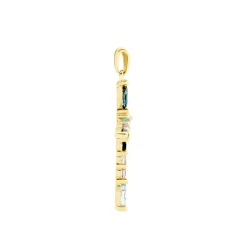 Pendentif Iris Or Jaune Topaze Améthyste