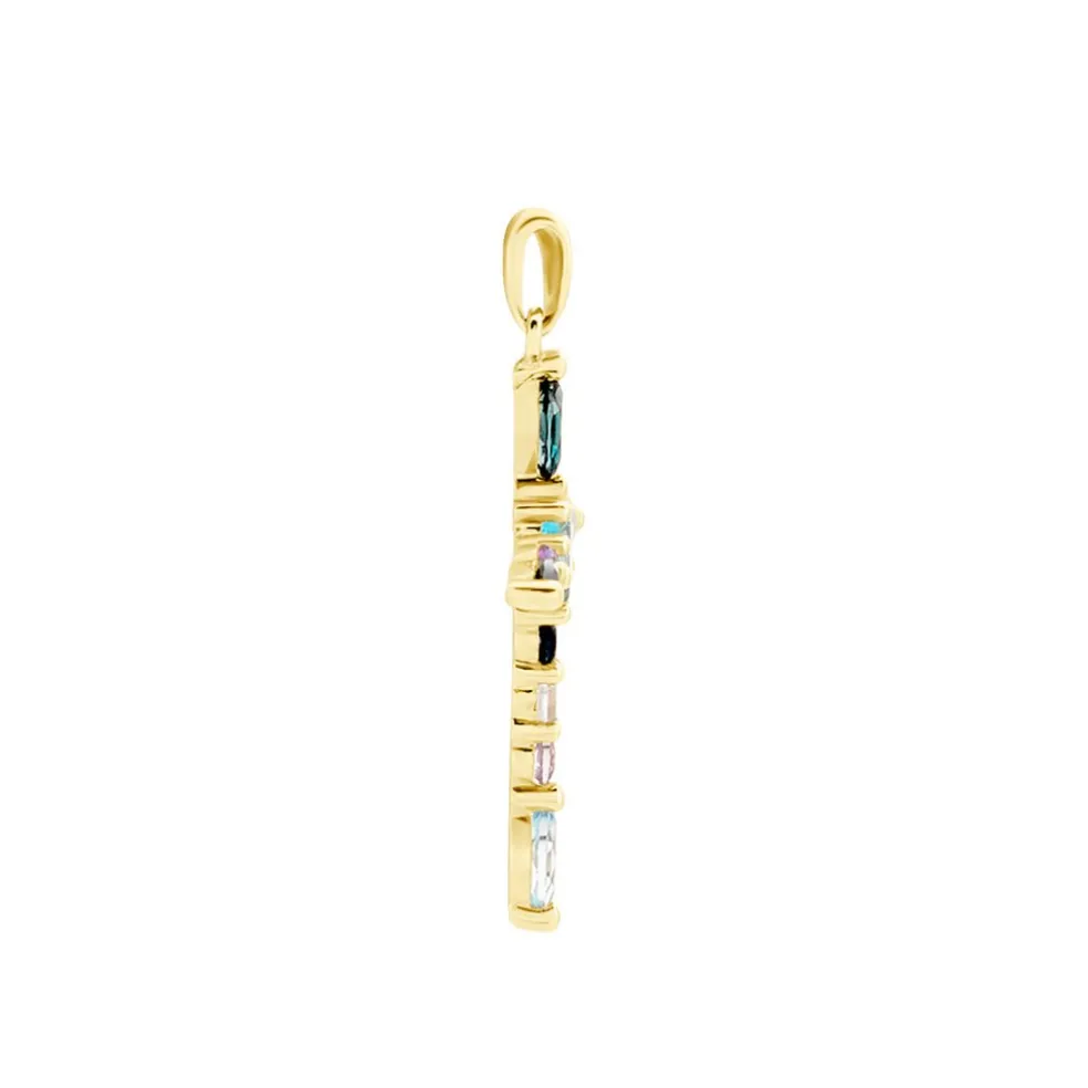 Pendentif Iris Or Jaune Topaze Améthyste