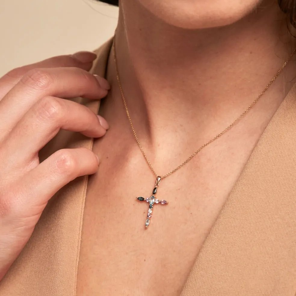 Pendentif Iris Or Jaune Topaze Améthyste