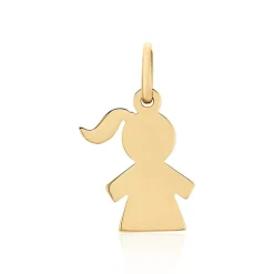 Pendentif Kids Plaque Or Doré