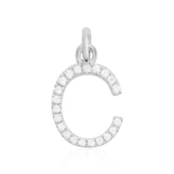 Pendentif Klementine Or Blanc Oxyde De Zirconium