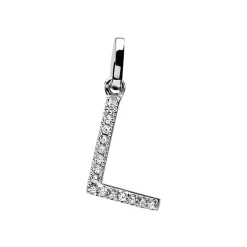Pendentif Klementine Or Blanc Oxyde De Zirconium