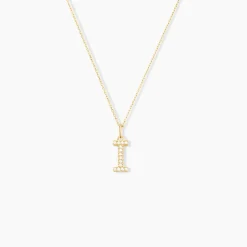 Pendentif Lettre I Or Jaune Oxyde