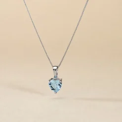 Pendentif Miyah Or Blanc Topaze