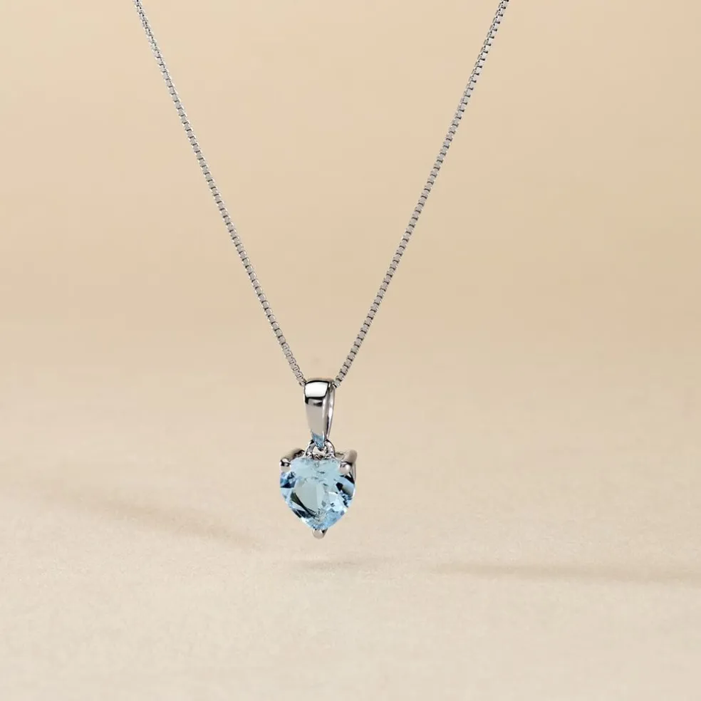 Pendentif Miyah Or Blanc Topaze