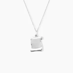 Pendentif Parchemin Argent Blanc