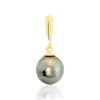 Pendentif Semi-baroque Or Jaune Perle De Culture De Tahiti