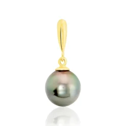 Pendentif Semi-baroque Or Jaune Perle De Culture De Tahiti