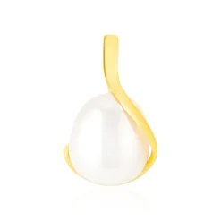 Pendentif Tourbillon Or Jaune Perle De Culture
