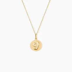 Pendentif Vierge Rond Or Jaune