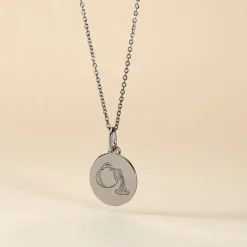 Pendentif Zodiaque Rond Argent Blanc