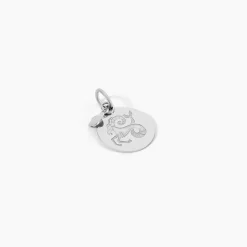 Pendentif Zodiaque Rond Argent Blanc