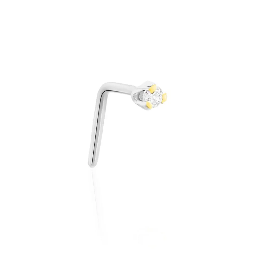 Piercing De Nez Demetrie Or Blanc Diamant