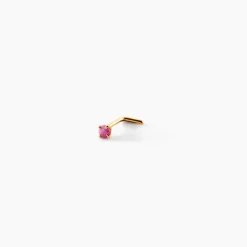 Piercing De Nez Friea Serti Griffe Or Jaune Rubis