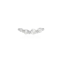 Piercing D'oreille Unitaire Acadia Argent Blanc Oxyde De Zirconium