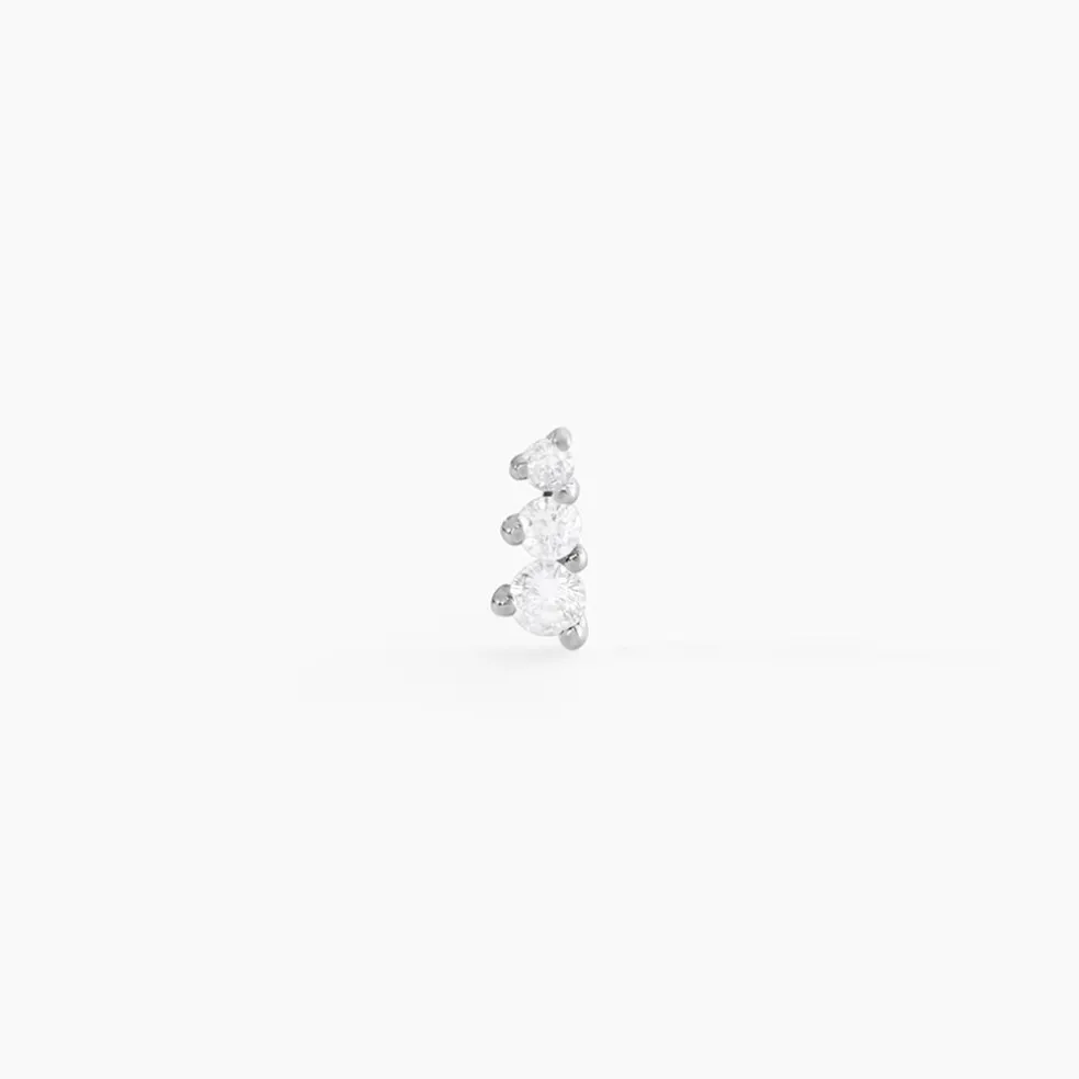Piercing D'oreille Unitaire Delphie Argent Blanc Oxyde De Zirconium