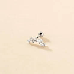 Piercing D'oreille Unitaire Nara Argent Blanc Oxyde De Zirconium