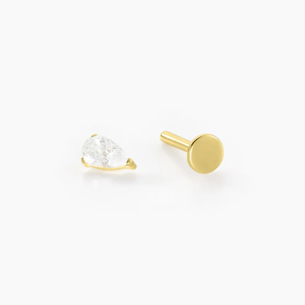 Piercing Stilla Titane Doré Oxyde De Zirconium